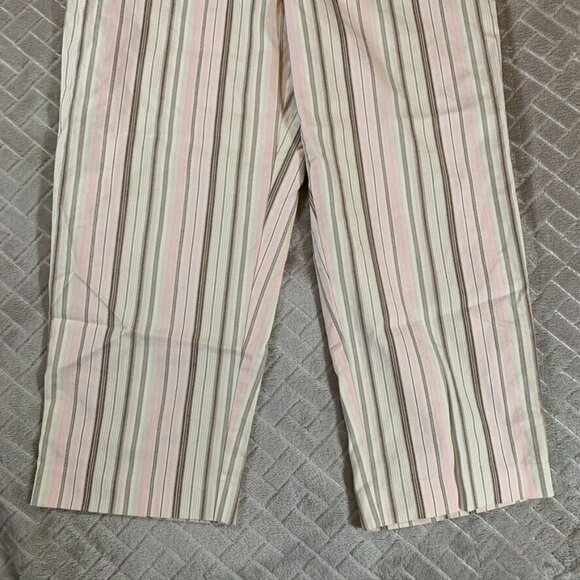 Talbots Womens 4 Pants Cropped Casual Capri Pink Striped Mid Rise Stretch - Picture 3 of 10
